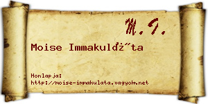 Moise Immakuláta névjegykártya